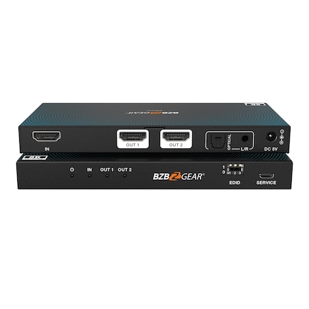 Bzbgear 1x2 8K UHD HDMI 2.1 Splitter with Audio De-embedder 8K60 4K120 4:4:4 10bit VRR, FVA, ALLM support BG-8K-DA12A